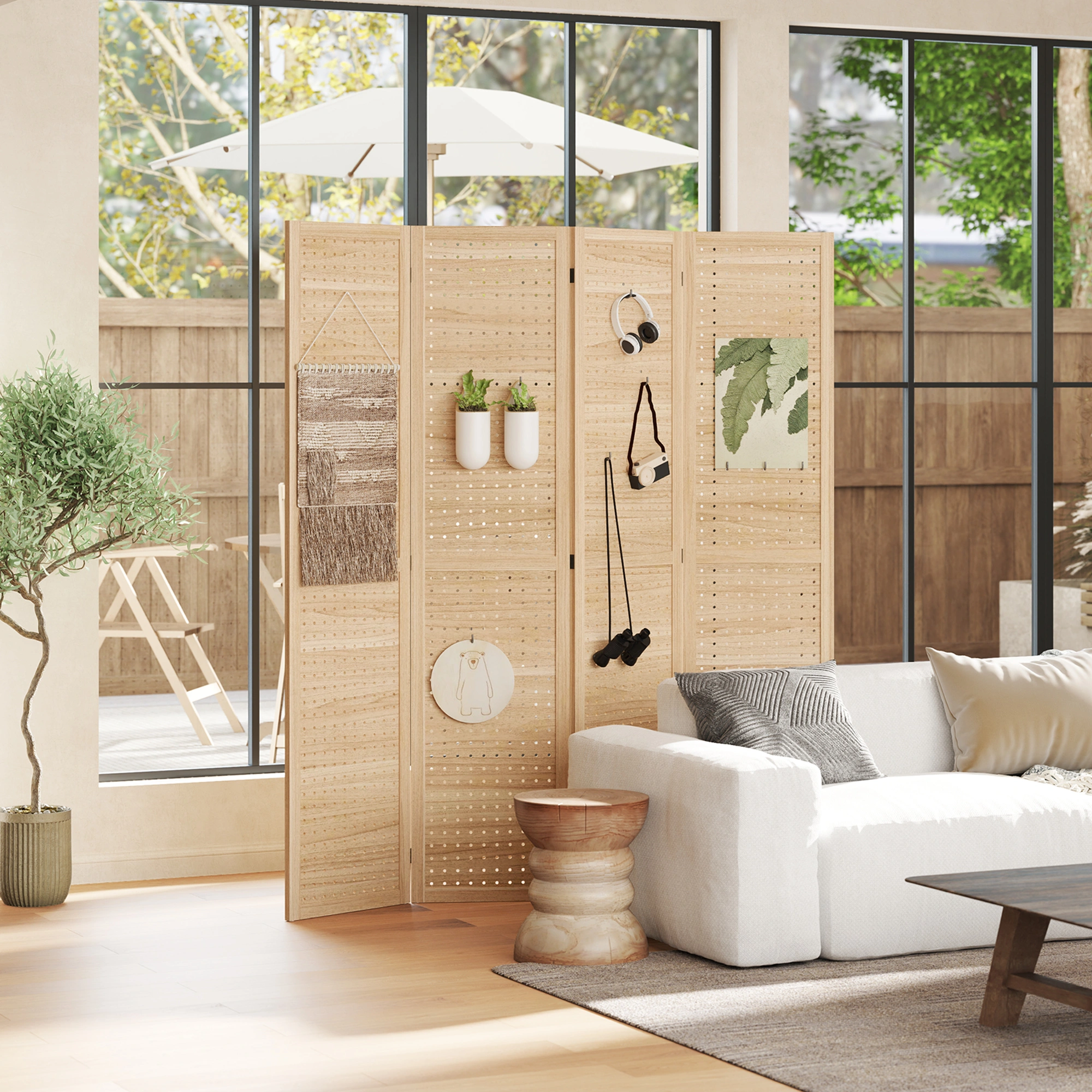 Indoor Outdoor Privacy Screen Room Divider Folding Partition Decorative Panel