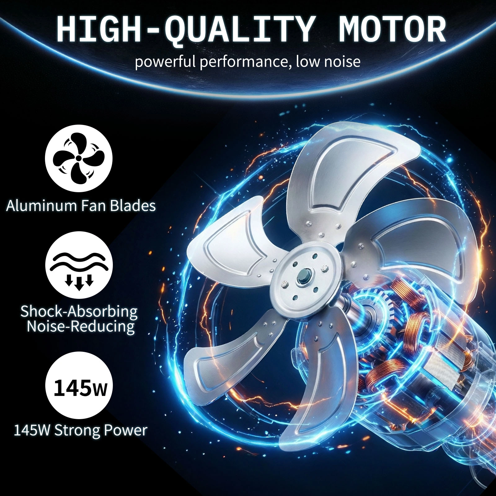 US Standard MLD-400 Barrel Fan 110V 192W 16inch Floor Barrel Fan Mobile Fan with Handle Copper Motor Orange-Yellow Air Circulation Industrial Fan view 3