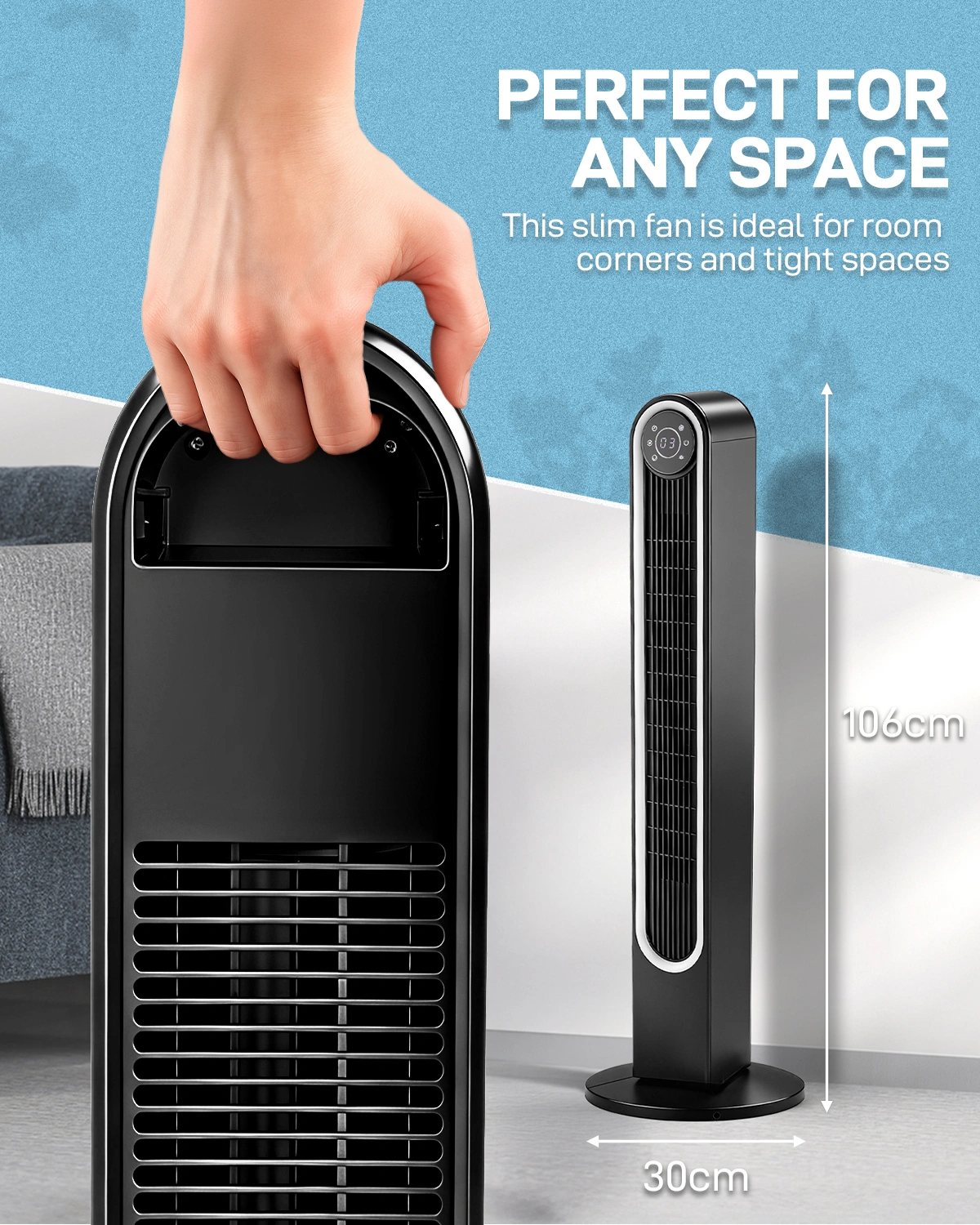 US Standard RTW-ER42(L) Tower Fan, 110V, 60W, 42 Inch Column Tower Fan view 8