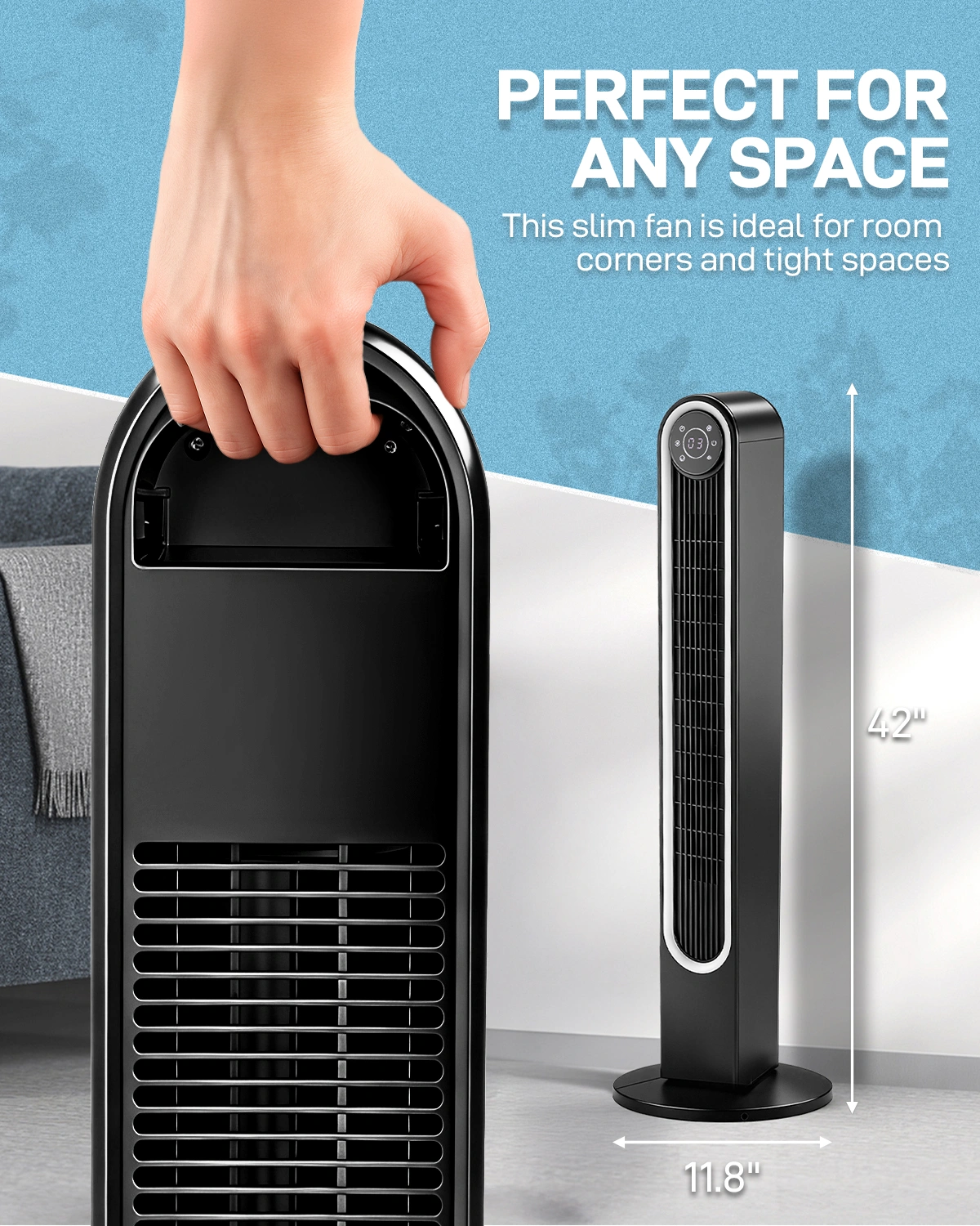 US Standard RTW-ER42(L) Tower Fan, 110V, 60W, 42 Inch Column Tower Fan view 9