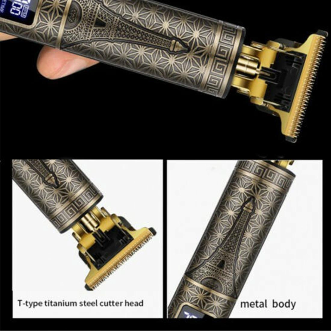 LCD Professional Cordless Hair Clippers Beard Trimmer Men Hair Cutting Barber Shaving Machine view 4