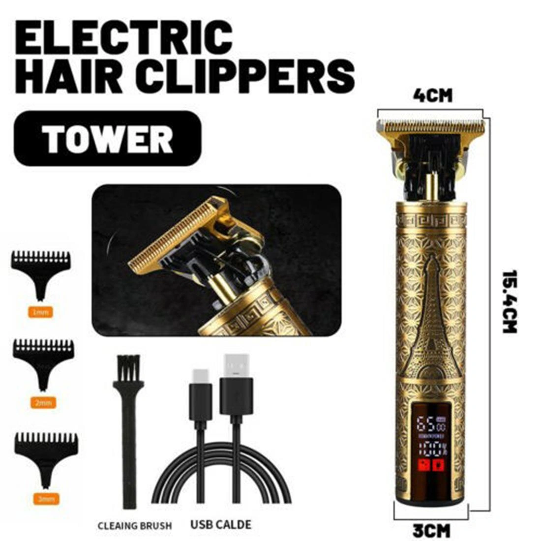 LCD Professional Cordless Hair Clippers Beard Trimmer Men Hair Cutting Barber Shaving Machine view 5
