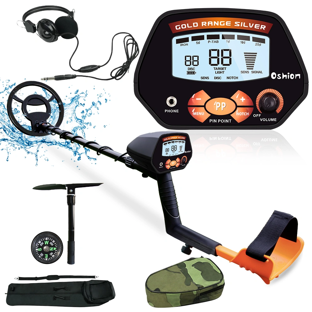 New Metal Detector Discrimination Mode Waterproof LCD 10inch Metal Finder Treasures Seeking Tool w/Shovel ,Bag And Headphone