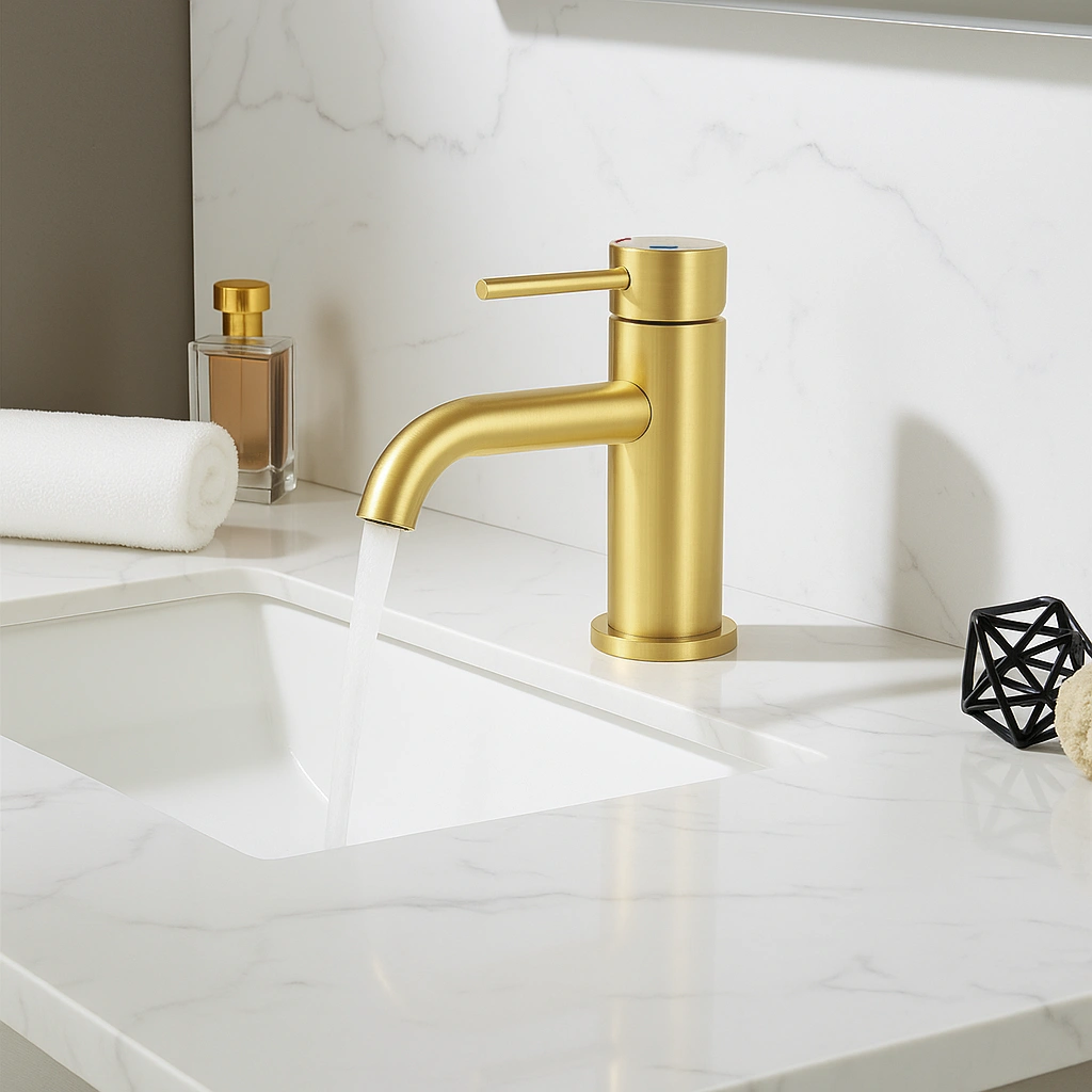 Single Handle Bathroom Faucet Lavatory Faucet Stainless Steel Single Hole-T10, Brushed Gold[Unable ship on weekends, TK/TEMU only for pickup, only TX10643 warehouse supports GOFO] view 9