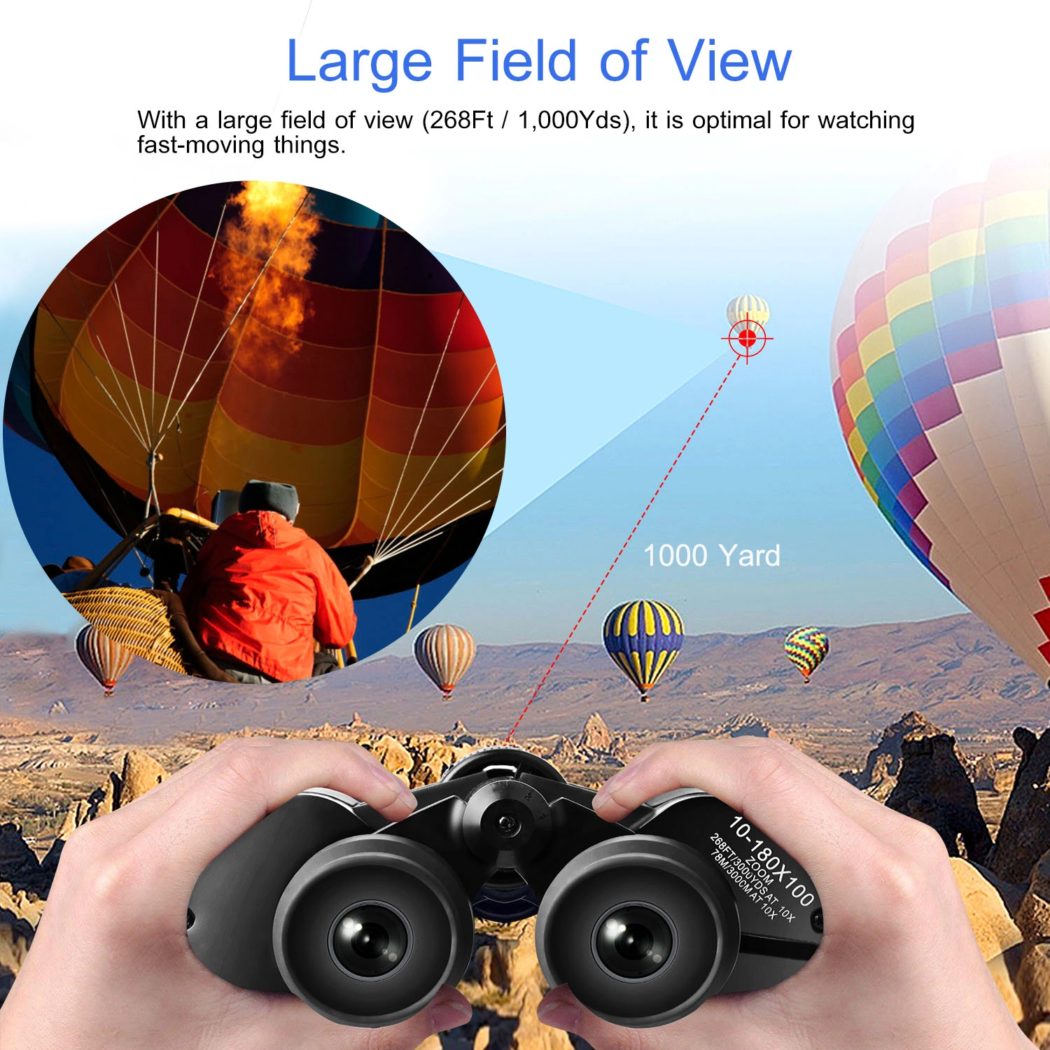 8-24x Binoculars with 50mm Objective Lens, Multi-Layer Coated Aspherical Lenses, High-Grade BAK-4 Prisms, Compact & Portable for Bird Watching, Outdoor, Sports, Concerts, Stargazing view 2