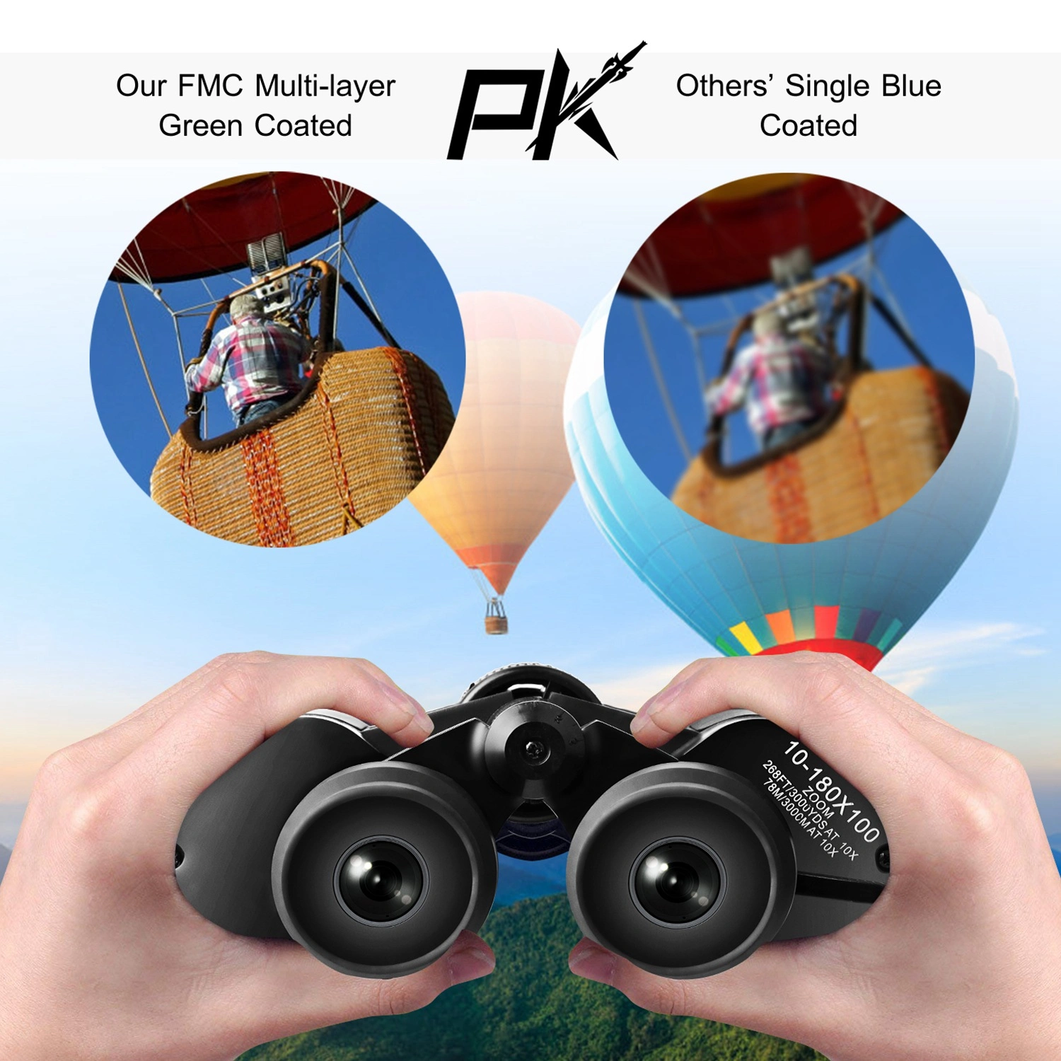 8-24x Binoculars with 50mm Objective Lens, Multi-Layer Coated Aspherical Lenses, High-Grade BAK-4 Prisms, Compact & Portable for Bird Watching, Outdoor, Sports, Concerts, Stargazing view 8
