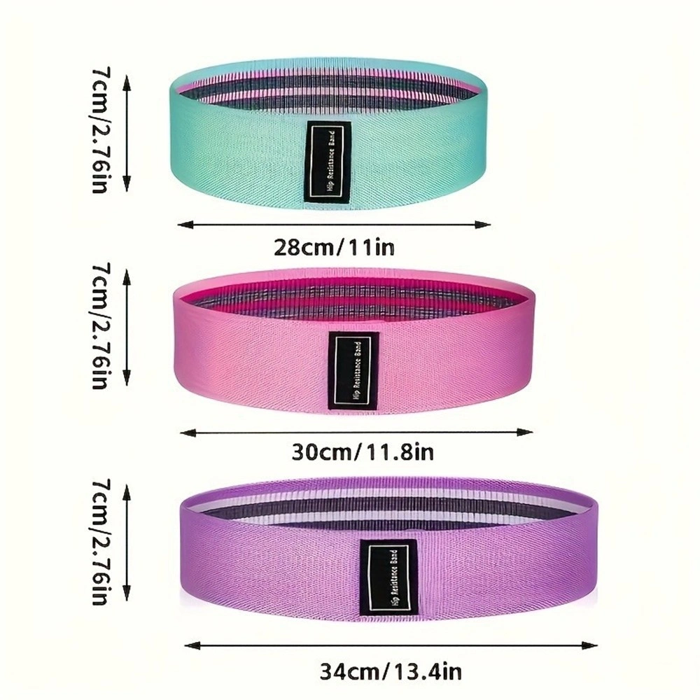 Set of 3 Resistance Loop Bands, TPE Exercise Bands for Fitness, Yoga, Glutes Training & Home Gym Workout view 3