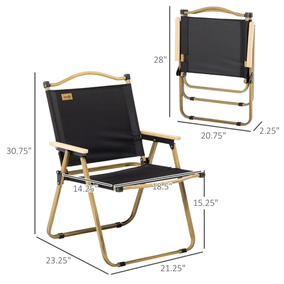 Portable Folding Camping Chair with Padded Seat, Lightweight Beach Chair with Cup Holder for Outdoor view 3