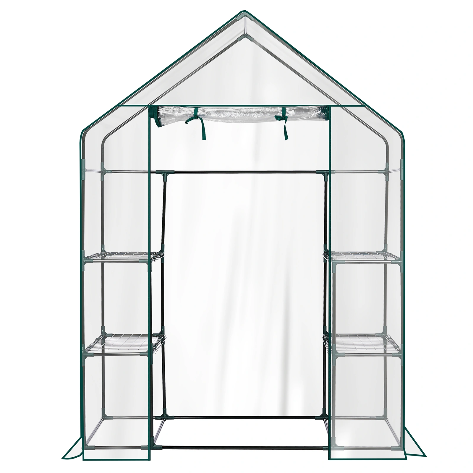 Mini Walk-in Greenhouse with PVC Cover, 4-Shelf Indoor Outdoor Plant Gardening Green House for Garden Backyard, 56" x 29" x 77", Transparent view 6