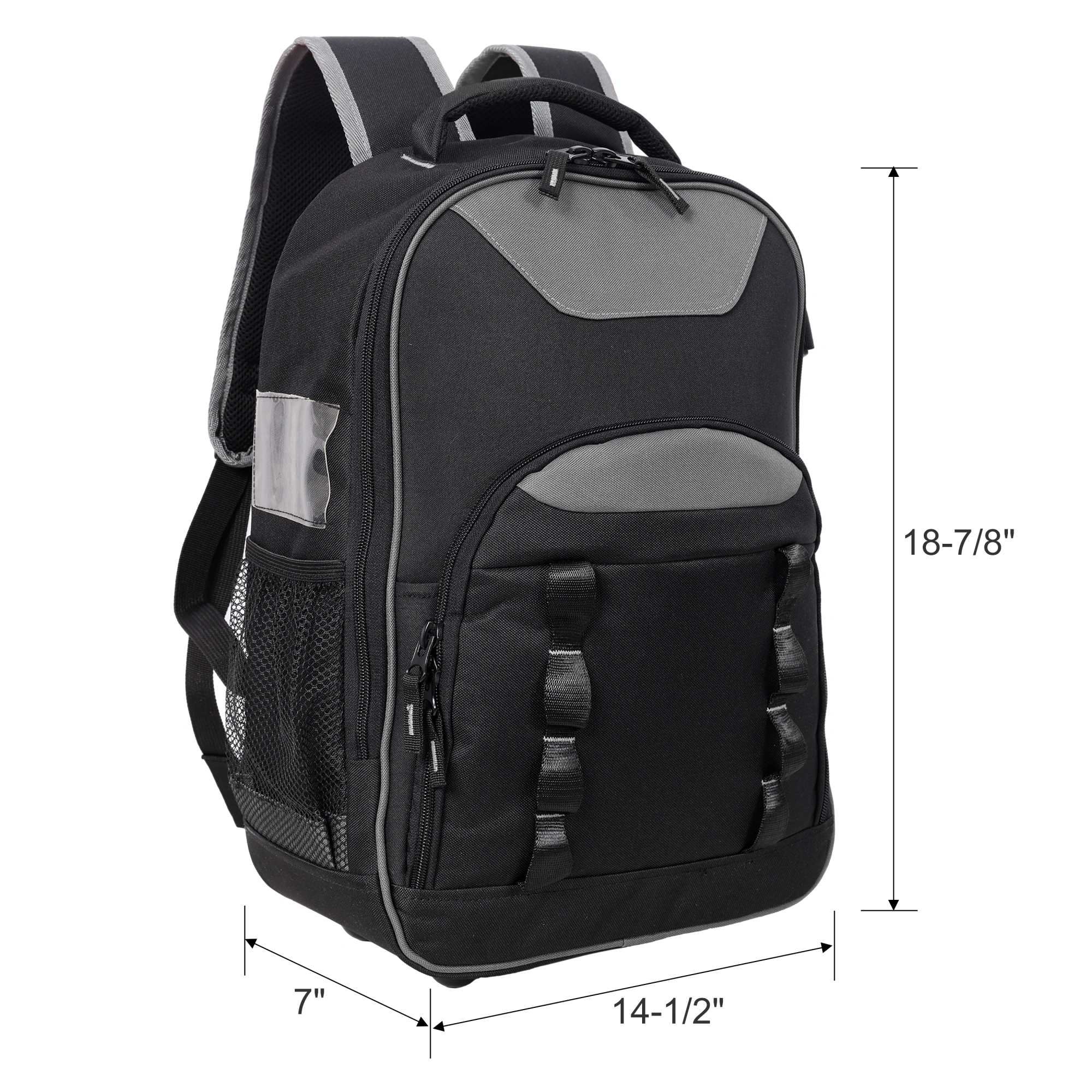 Oxford Cloth Multifunctional Tool Backpack, Heavy-Duty Tool Bag with Multiple Pockets for Electricians and Technicians view 7