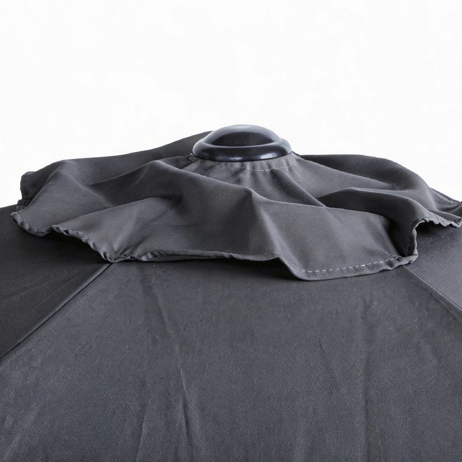 7.5FT Round Outdoor Patio Umbrella with Tilt Adjustment, Crank Lift System, 6 Iron Ribs & Iron Pole, Waterproof UV Protected Polyester Canopy, Gray view 10