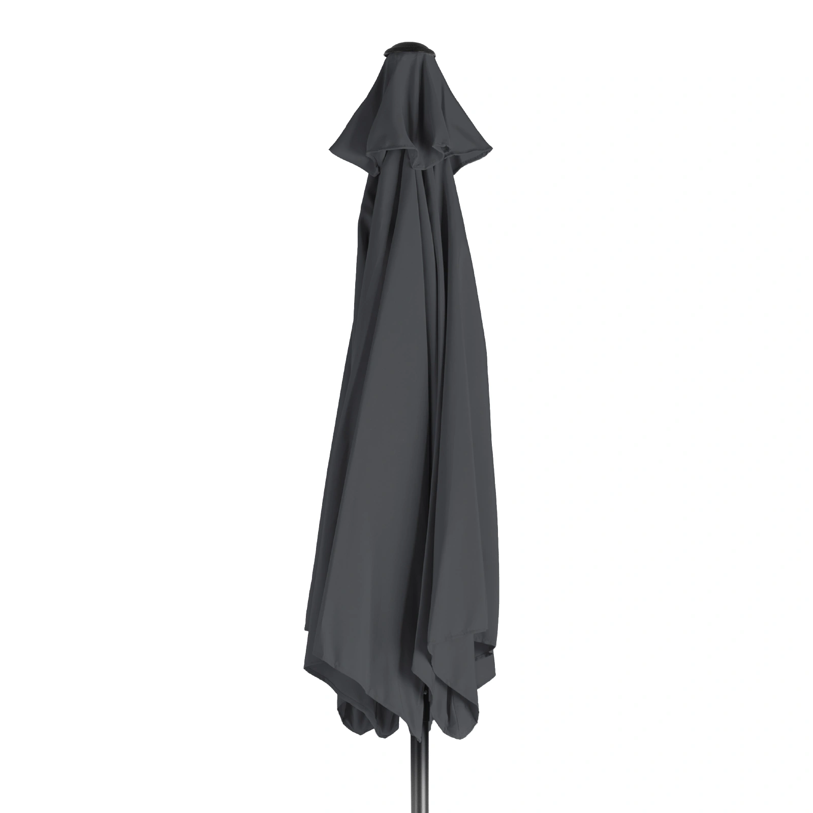 7.5FT Round Outdoor Patio Umbrella with Tilt Adjustment, Crank Lift System, 6 Iron Ribs & Iron Pole, Waterproof UV Protected Polyester Canopy, Gray view 3