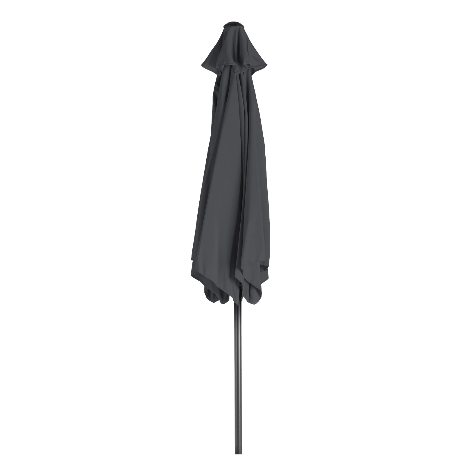 7.5FT Round Outdoor Patio Umbrella with Tilt Adjustment, Crank Lift System, 6 Iron Ribs & Iron Pole, Waterproof UV Protected Polyester Canopy, Gray view 4