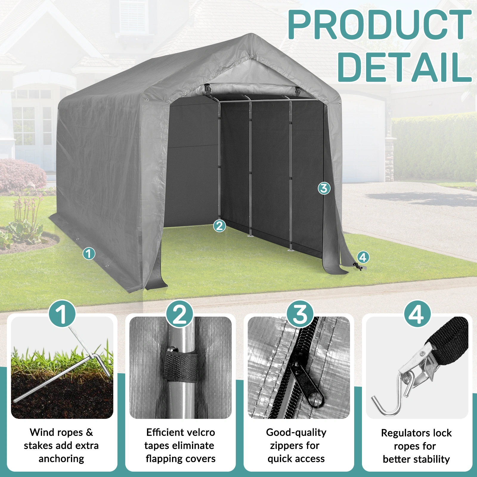 8'X 12'outdoor storage shelter shed view 13