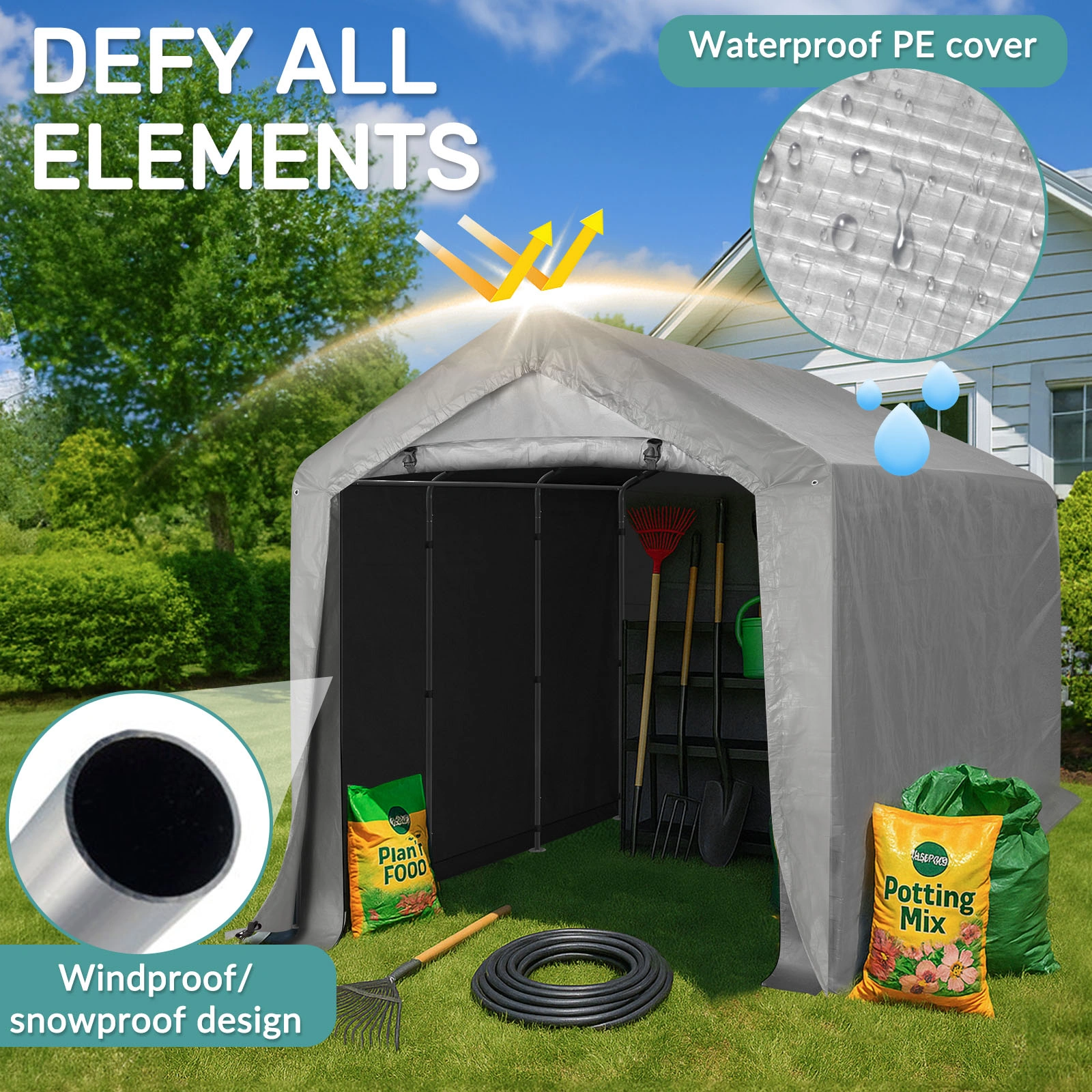 8'X 12'outdoor storage shelter shed view 17
