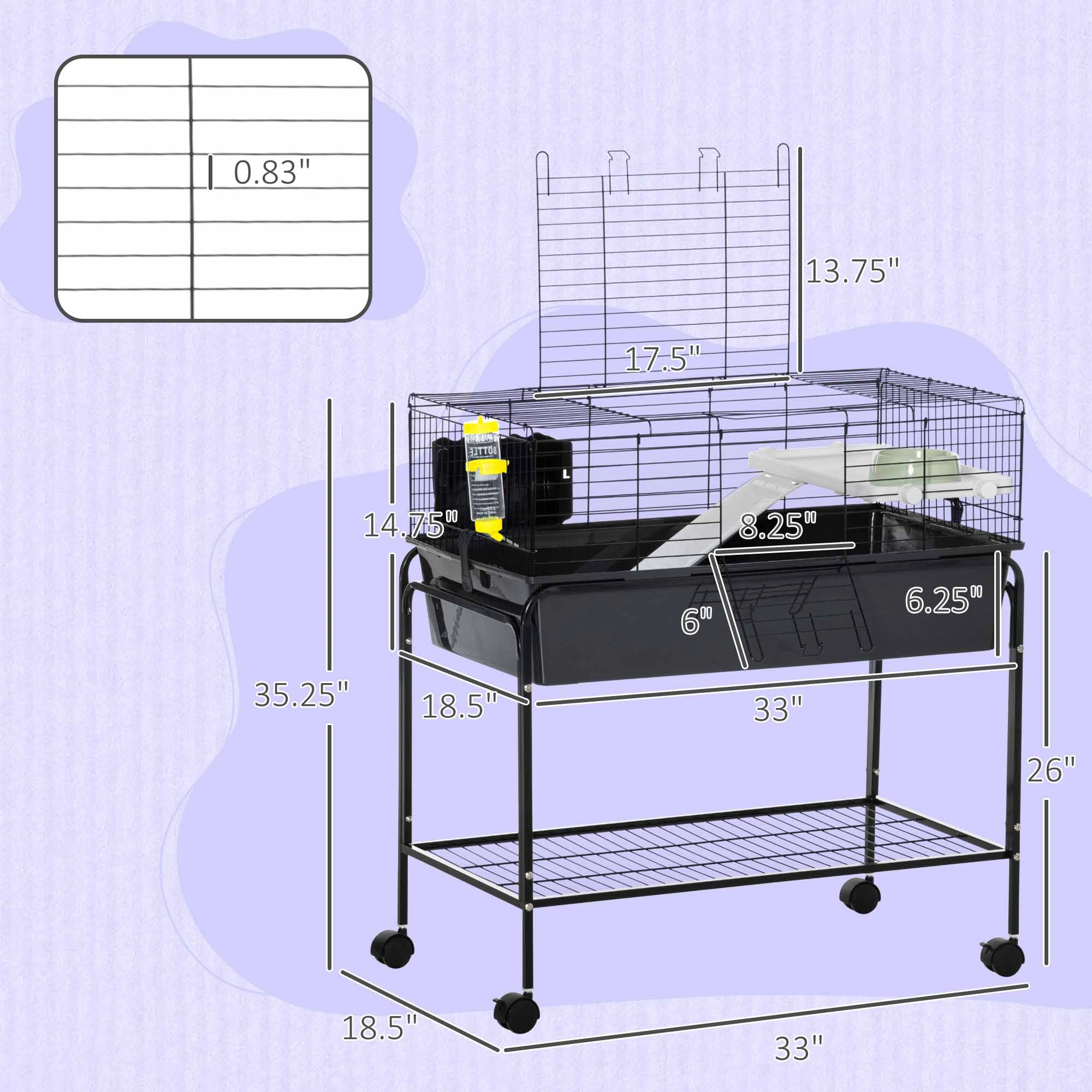 Heavy-Duty Small Animal Playpen Cage, Metal Pet Exercise Pen for Rabbits, Hamsters, Guinea Pigs, Indoor Outdoor Use view 2