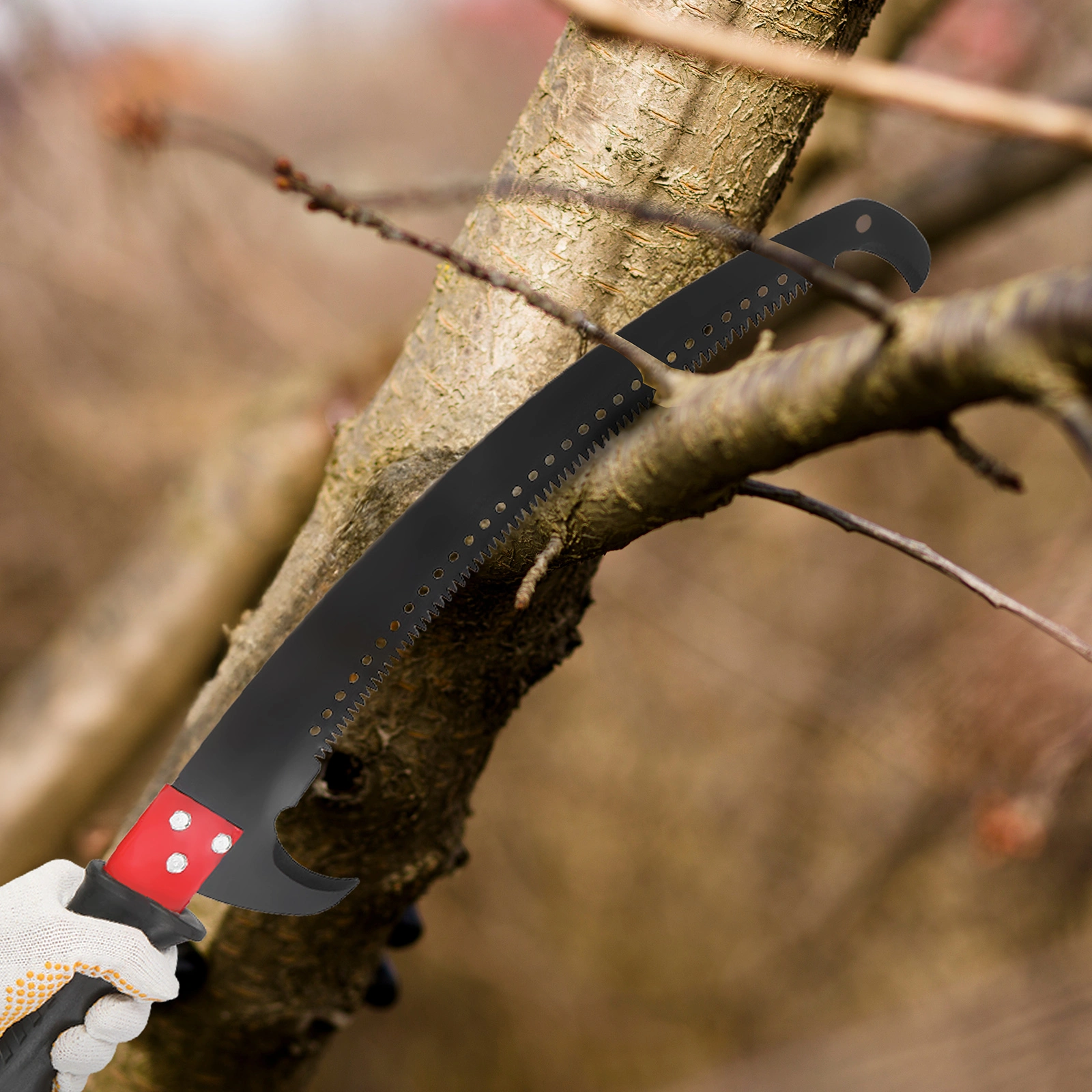 30ft Manual Pole Saw with Sharp Steel Blade, Lightweight Long Handle Pruner for Trimming Palm, Pear, Fir Trees and High Shrubs view 3