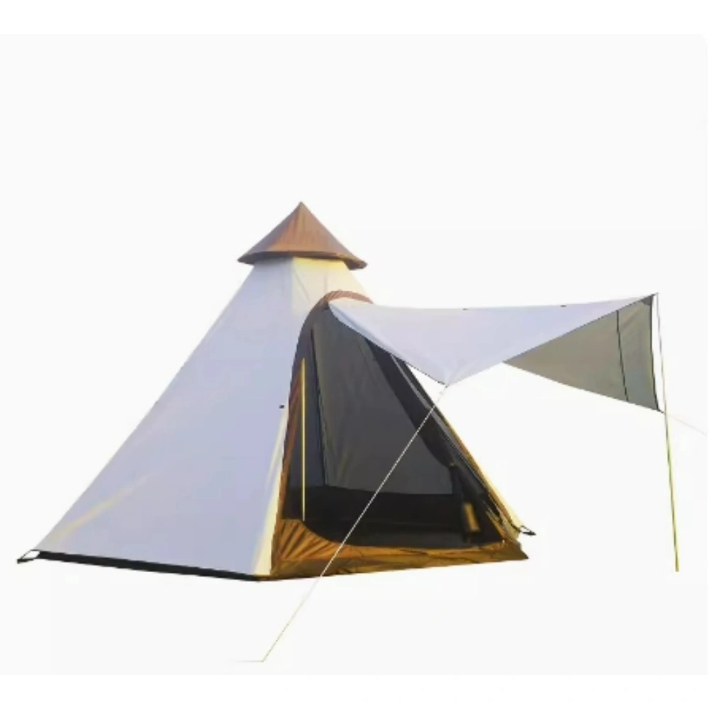 3-4 Person Double Layer Indian Pyramid Tent Camping Shelter Outdoor Adventure