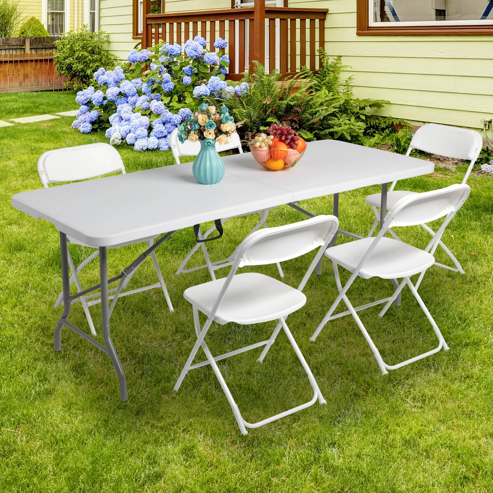 6' Folding Table Portable Plastic Indoor Outdoor Picnic Party Dining Camping Tables view 25