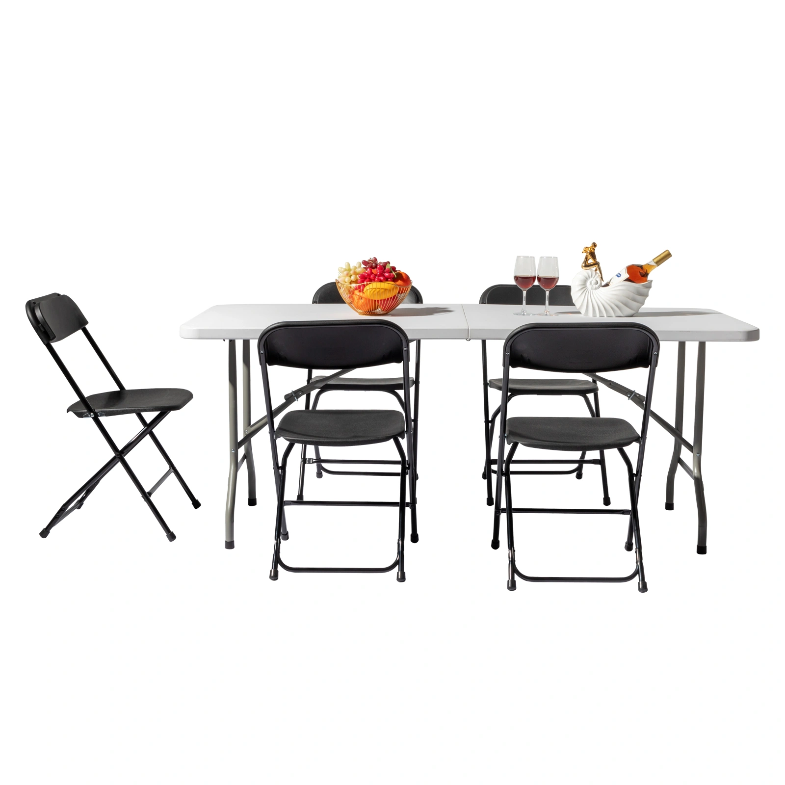 6' Folding Table Portable Plastic Indoor Outdoor Picnic Party Dining Camping Tables view 49