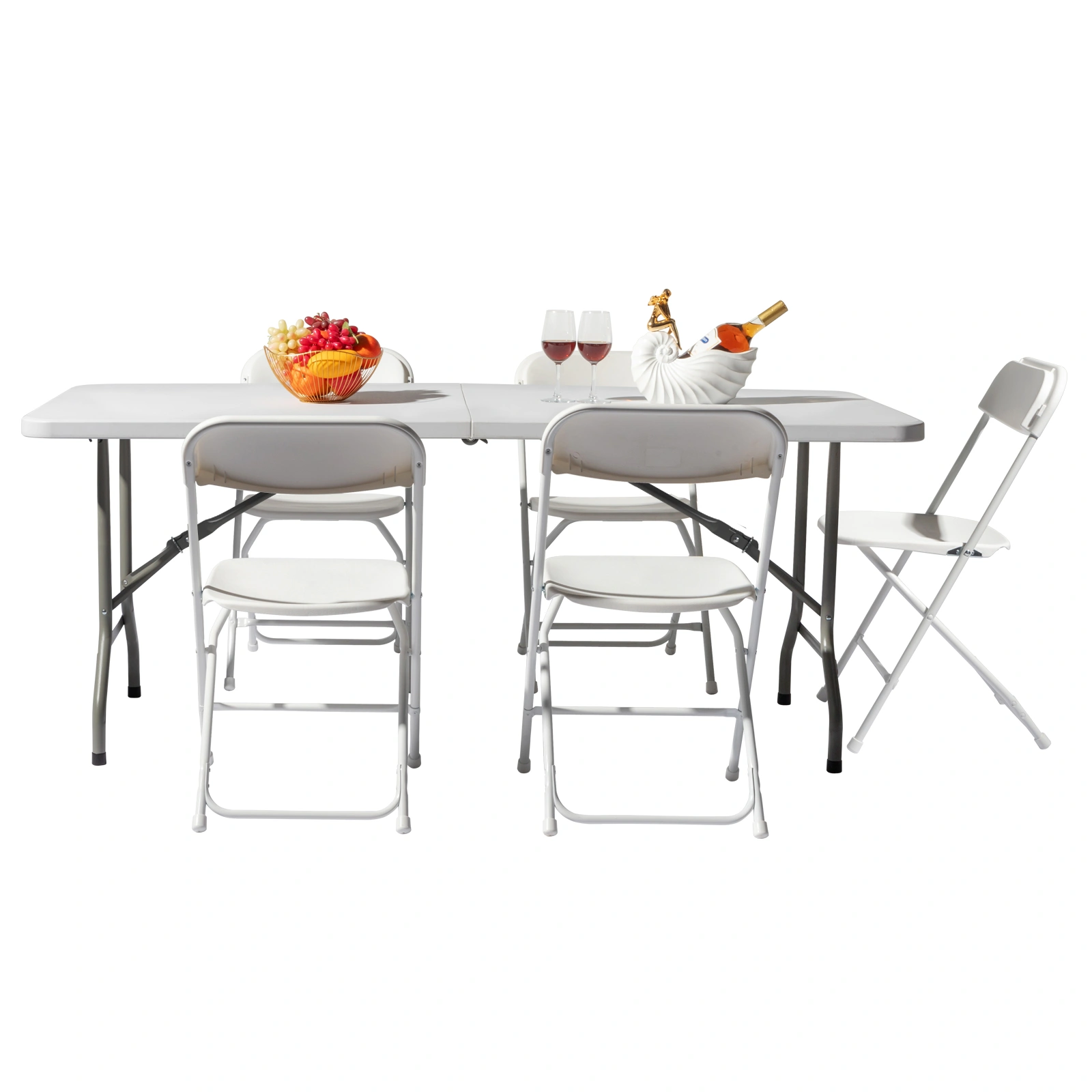 6' Folding Table Portable Plastic Indoor Outdoor Picnic Party Dining Camping Tables view 70