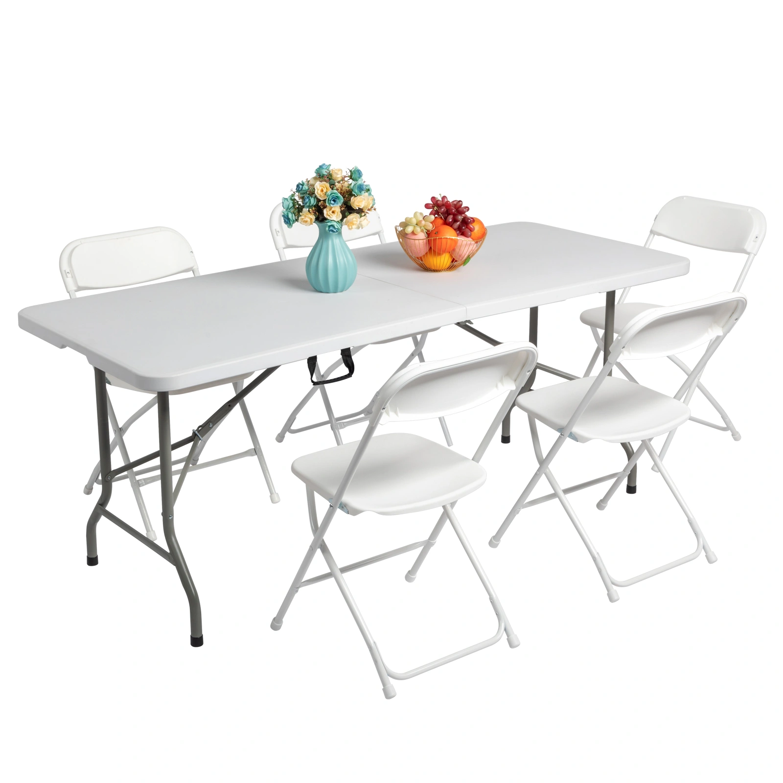 6' Folding Table Portable Plastic Indoor Outdoor Picnic Party Dining Camping Tables view 71