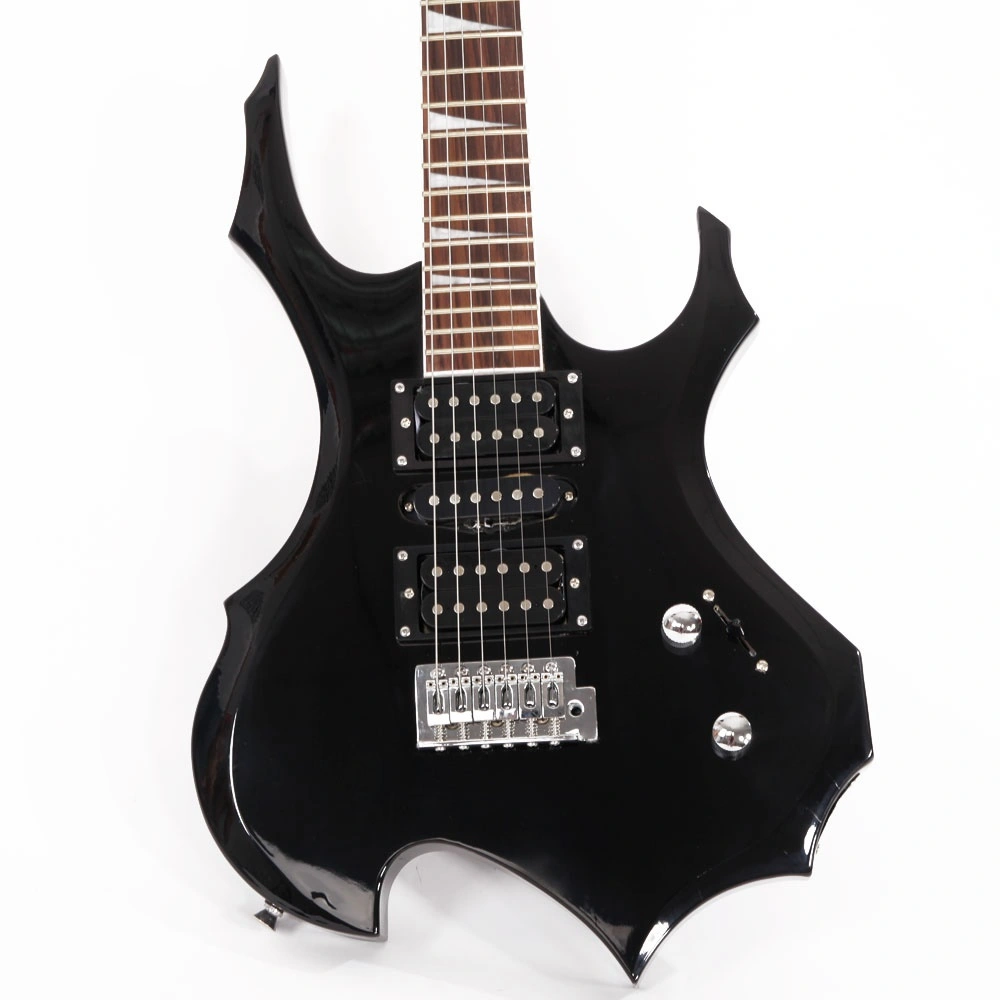Flame Shaped Electric Guitar with 20W Electric Guitar Sound HSH Pickup Novice Guitar Audio Bag Strap Picks Shake Cable Wrench Tool Black view 13