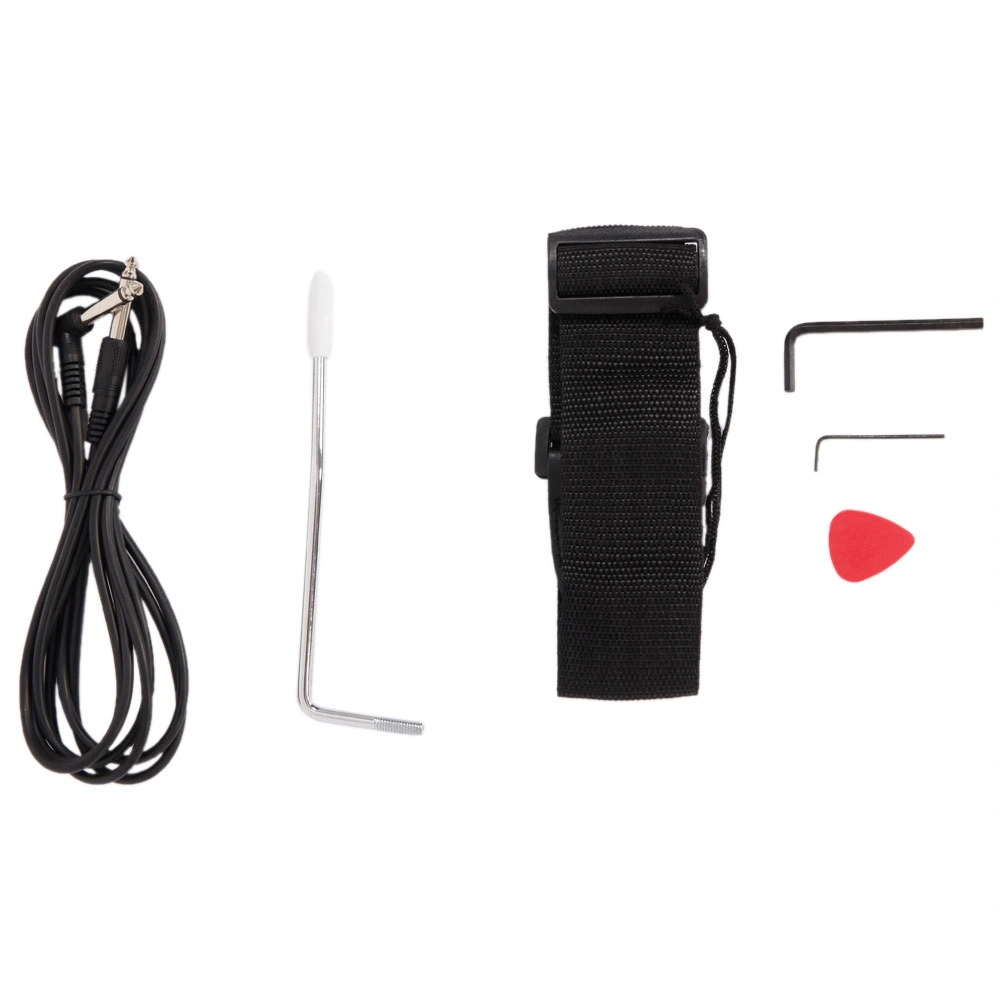Flame Shaped Electric Guitar with 20W Electric Guitar Sound HSH Pickup Novice Guitar Audio Bag Strap Picks Shake Cable Wrench Tool Black view 14