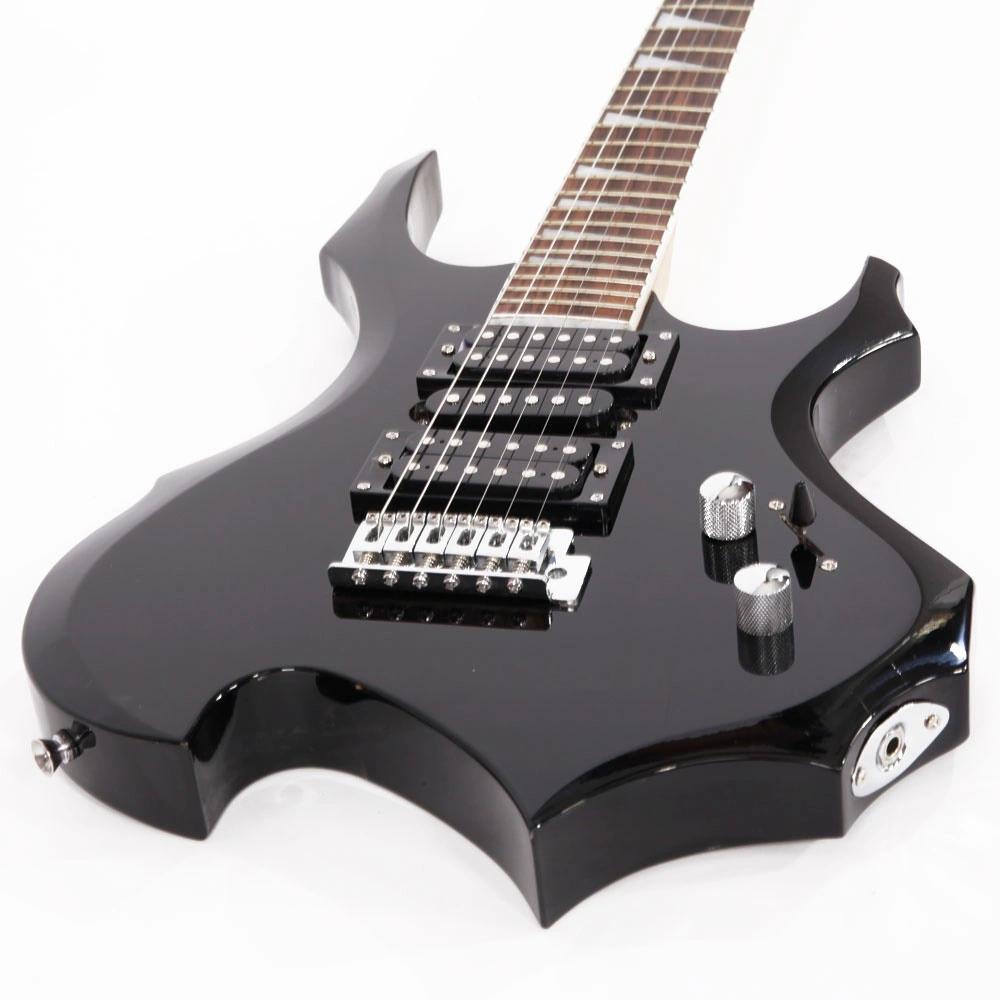 Flame Shaped Electric Guitar with 20W Electric Guitar Sound HSH Pickup Novice Guitar Audio Bag Strap Picks Shake Cable Wrench Tool Black view 9