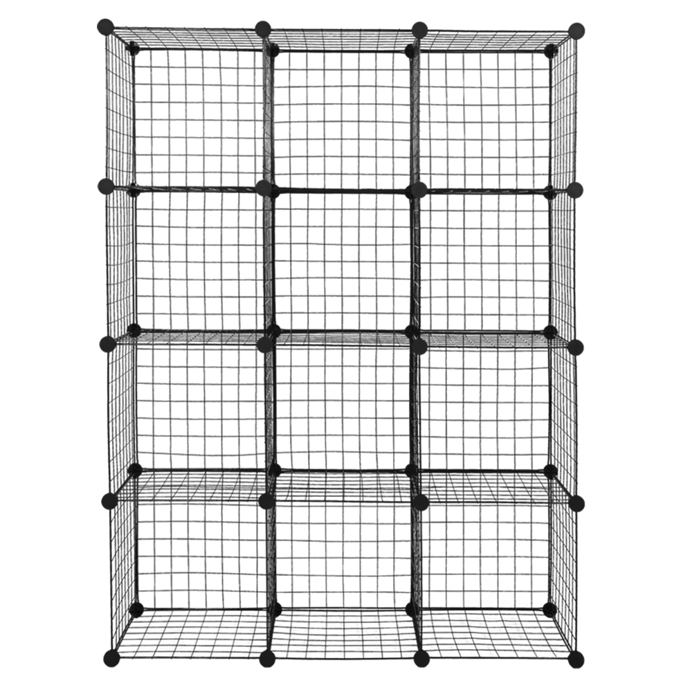 12-Cube Organizer Cube Storage Storage Shelves Wire Cube Storage Origami Shelves Metal Grid Multifunction Shelving Unit Modular Cubbies Organizer Bookcase view 6