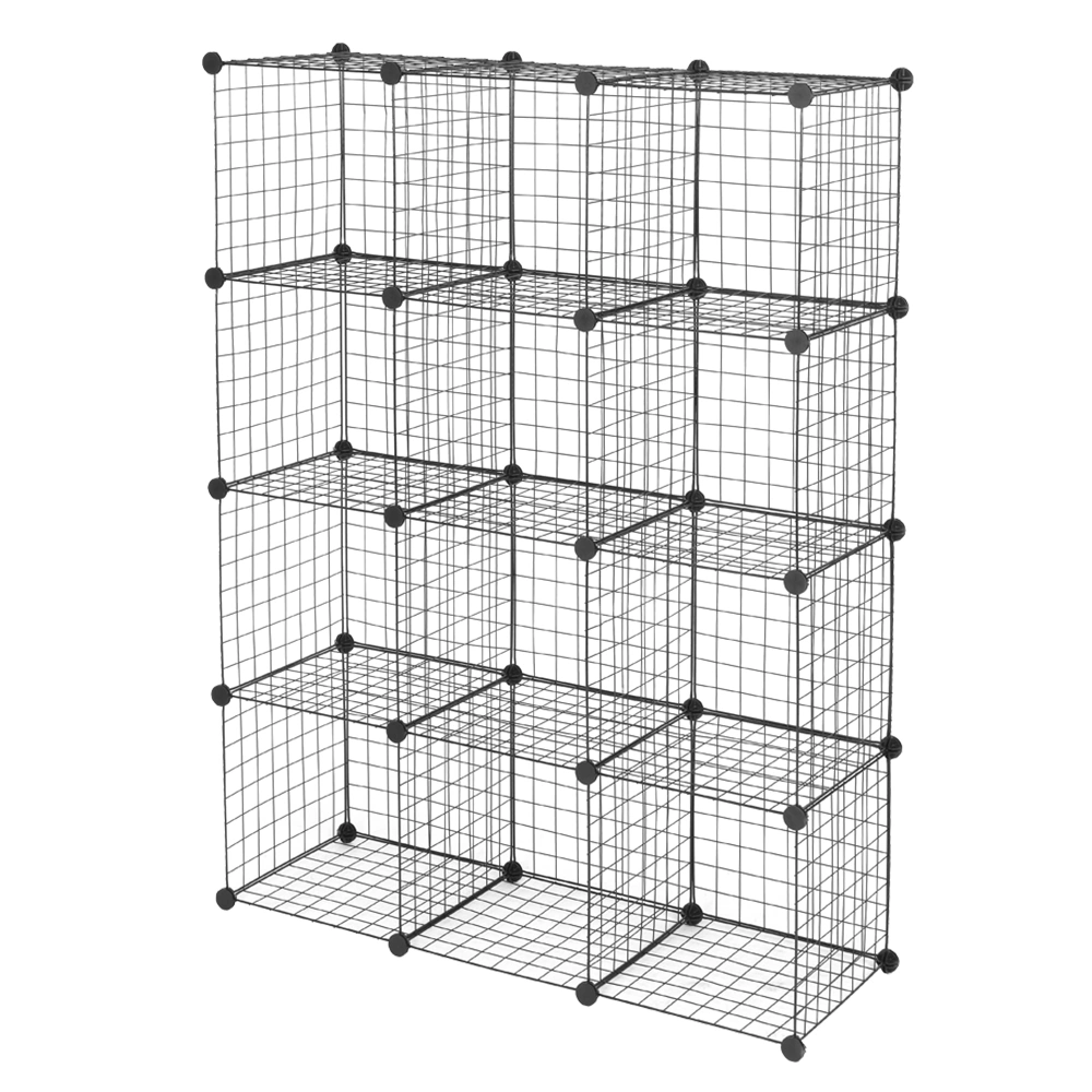 12-Cube Organizer Cube Storage Storage Shelves Wire Cube Storage Origami Shelves Metal Grid Multifunction Shelving Unit Modular Cubbies Organizer Bookcase view 7