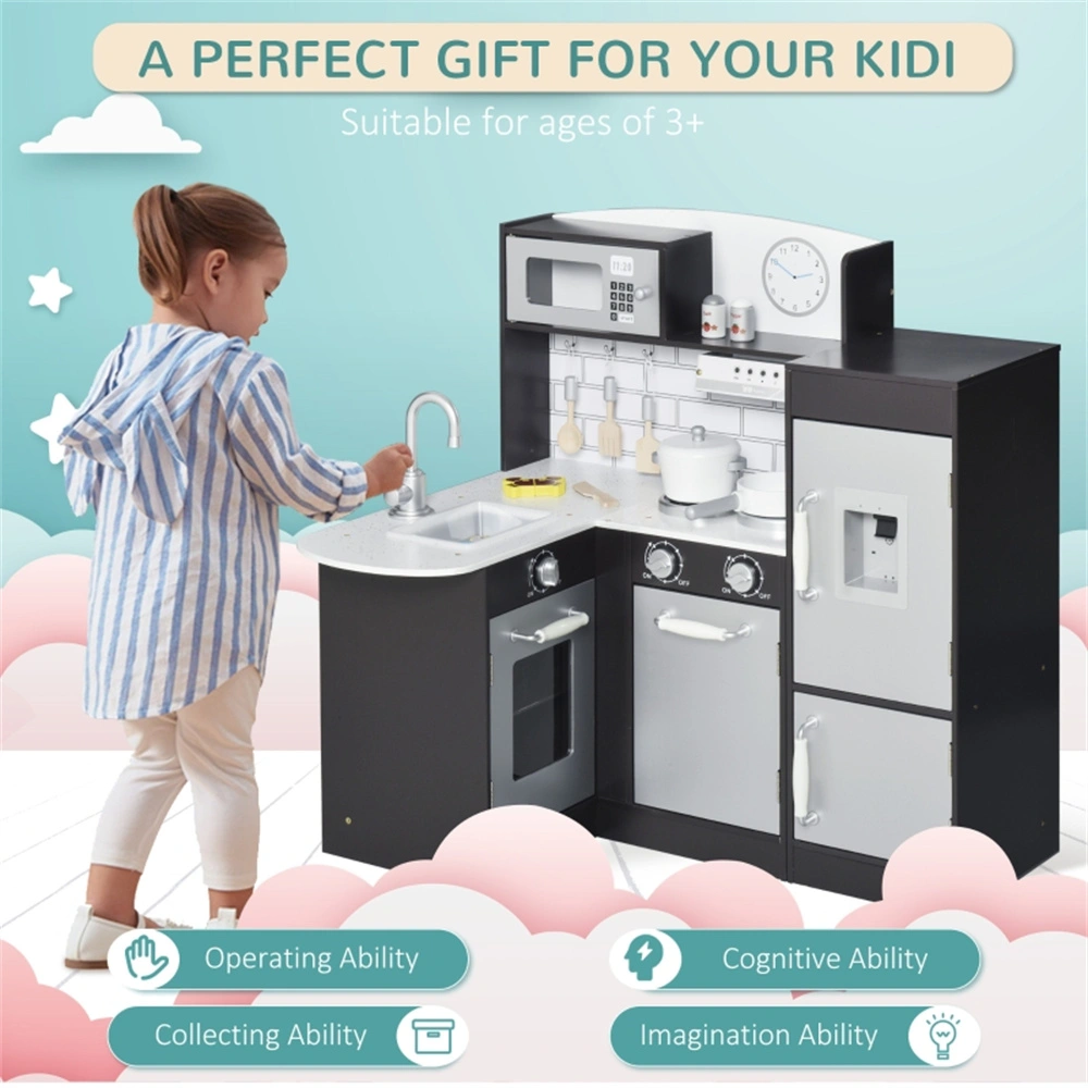 Deluxe Large Gaming Kitchen Console - Height-Adjustable Corner Gaming Desk w/ Keyboard Tray, Speaker Shelves & RGB view 3