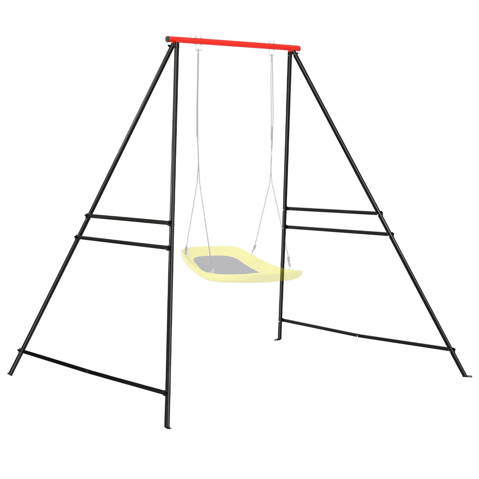 Metal Outdoor Garden Swing for Children, Heavy Duty A-Frame Porch Swing Stand, Red, Yoga Hammock Support Only