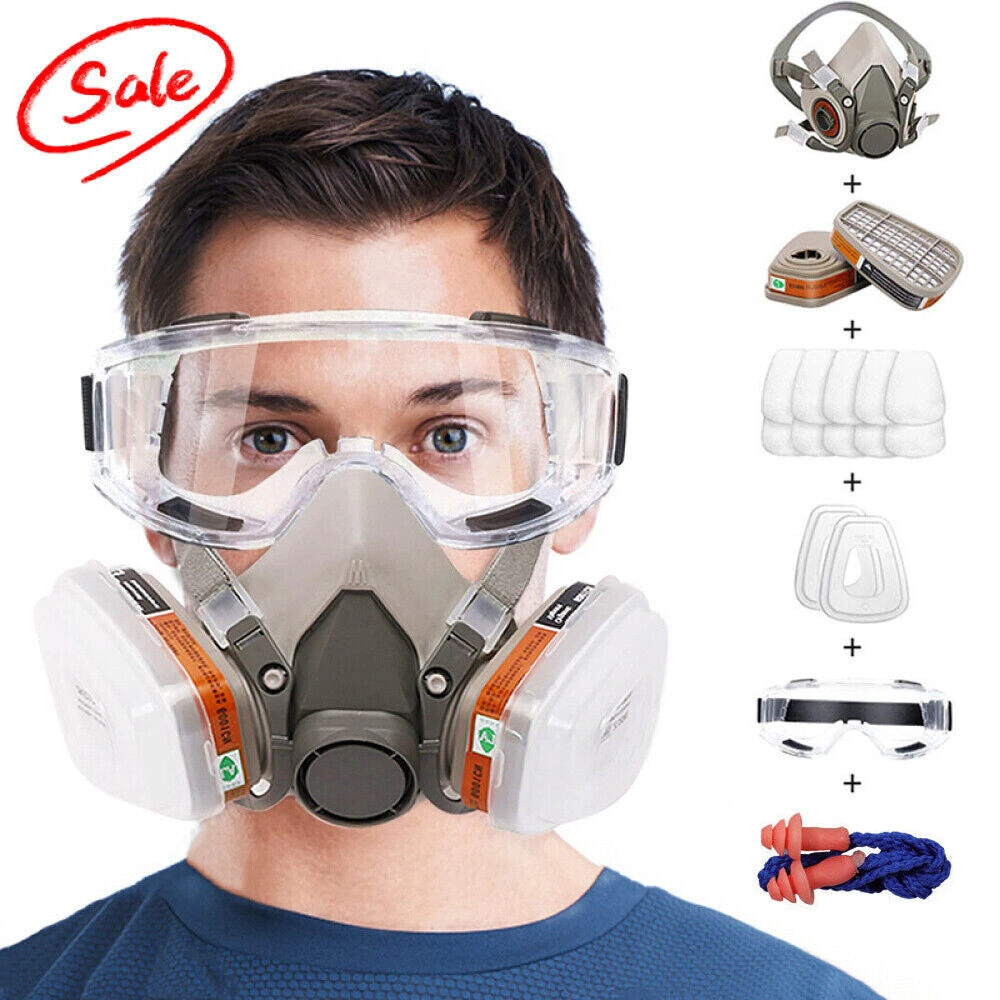 17 in 1 Full Face Respirator Mask, 6200 Gas Mask with Filter, Chemical Spray Facepiece for Painting Protection view 2