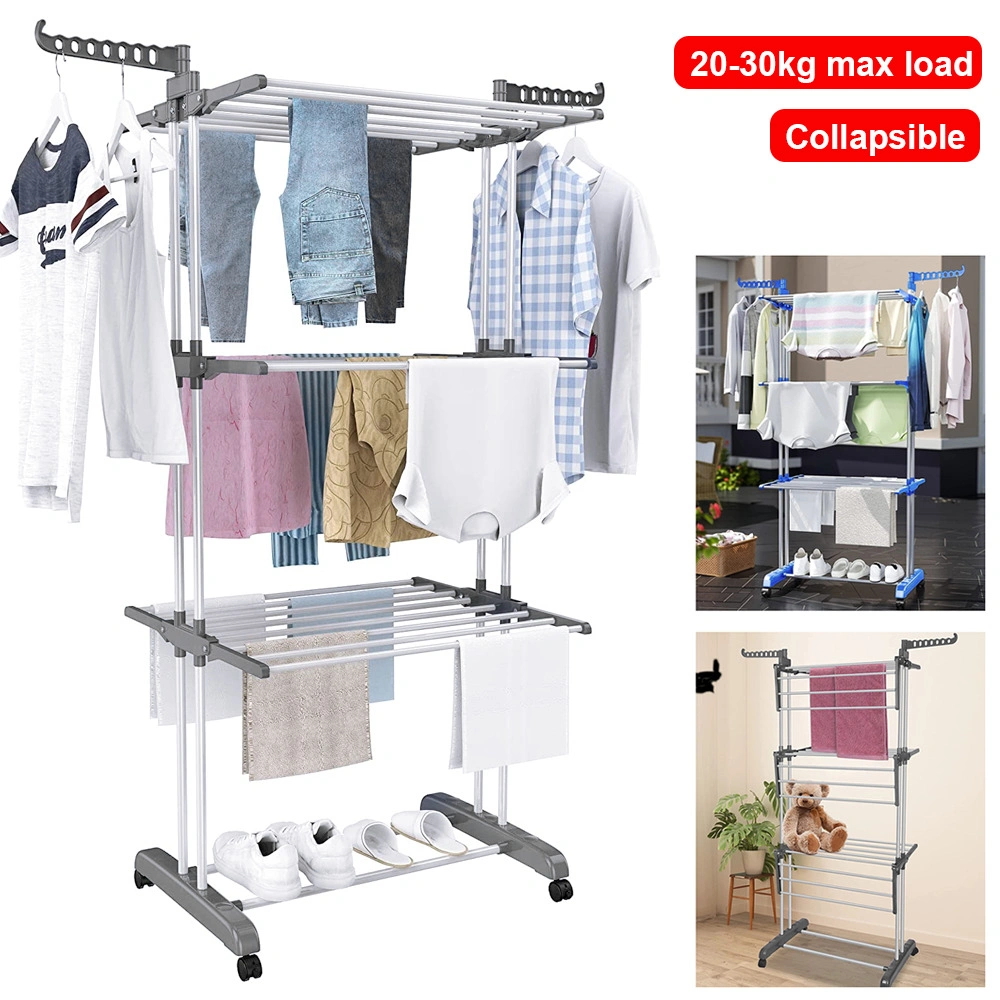 Extra Large Foldable 3 Tier Laundry Airer, Indoor Outdoor Clothes Drying Rack