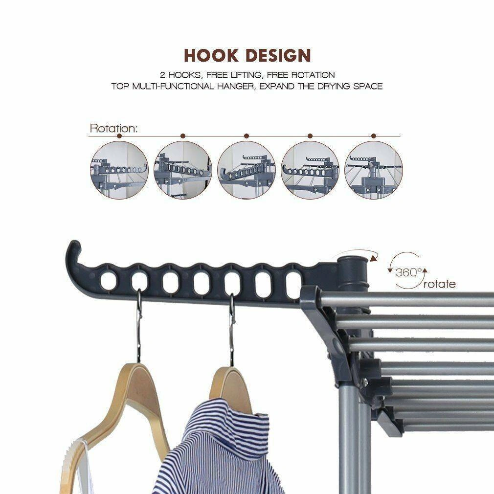 Extra Large Foldable 3 Tier Laundry Airer, Indoor Outdoor Clothes Drying Rack view 5