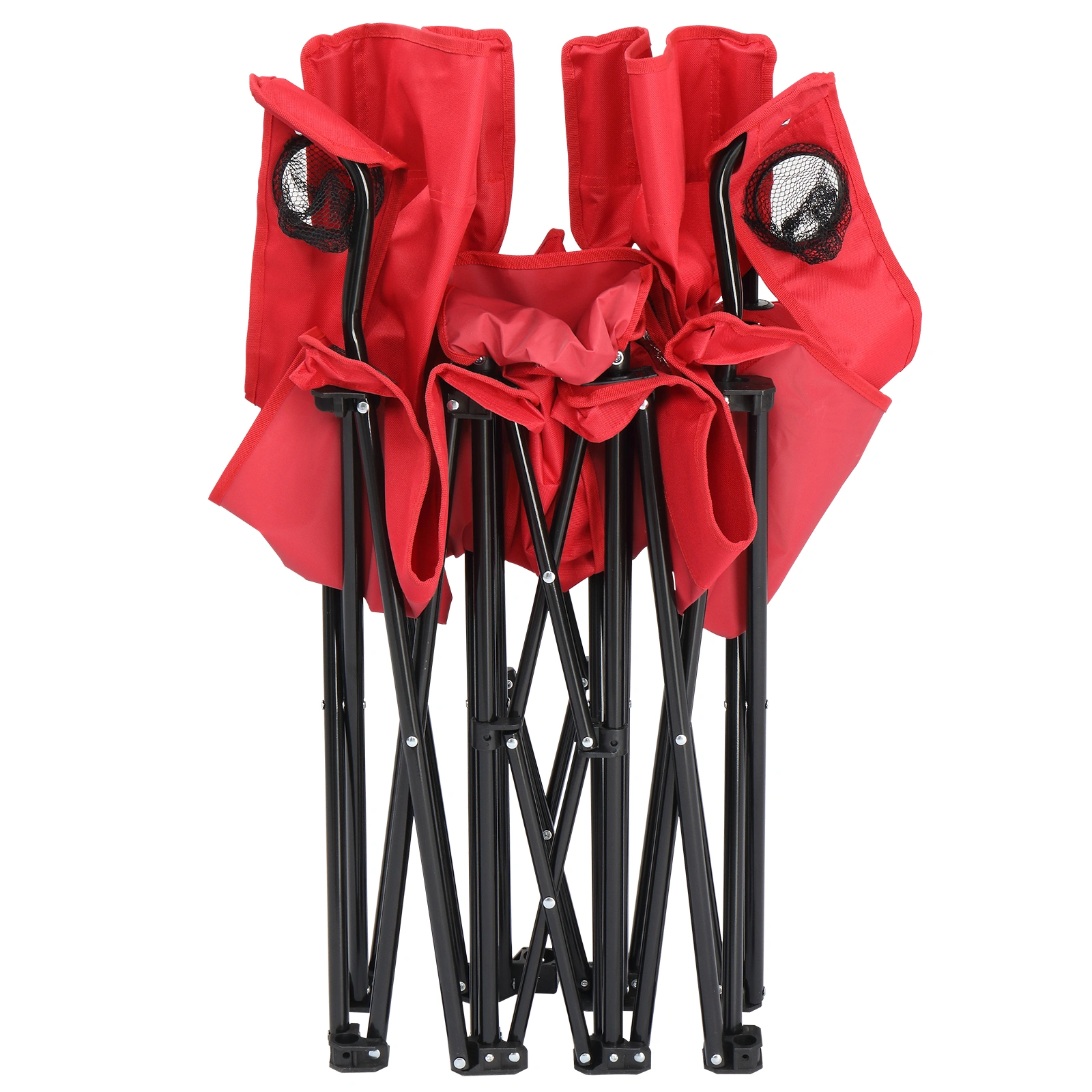 Portable Outdoor 2-Seat Folding Chair with Removable Sun Umbrella Red view 16