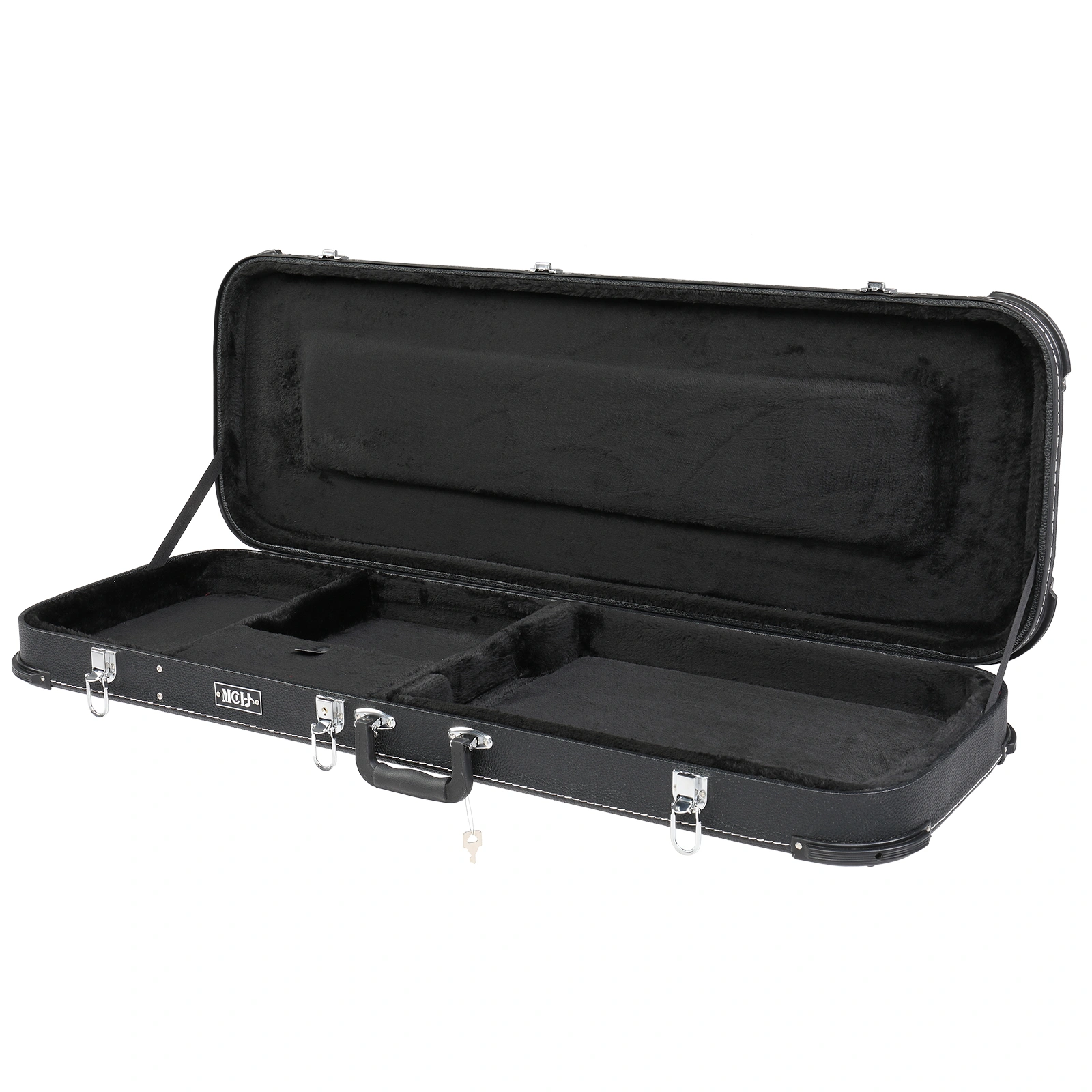 Electric Guitar Square Hard Case with Protective Sleeve Fits ST TL Burning fire 170 Style Electric Guitar Blac view 9