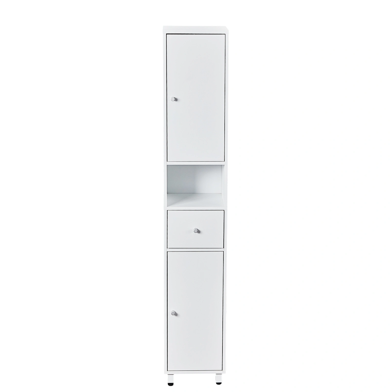 White particleboard with melamine veneer, 30*30*170cm, two doors, one drawer, one shelf, bathroom vanity view 8