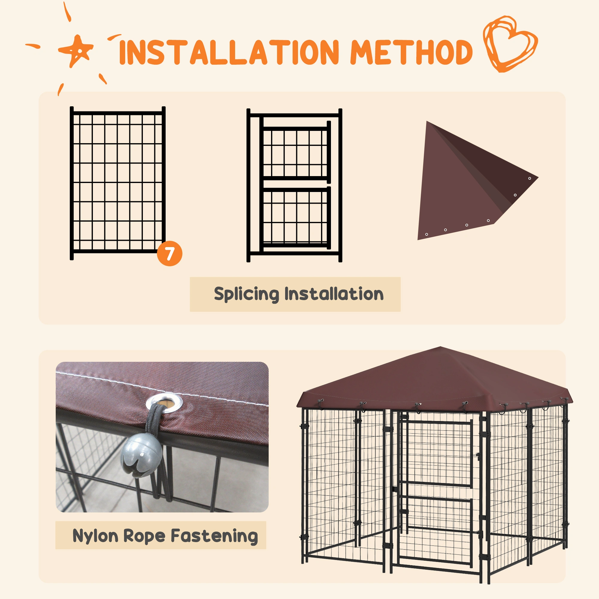 Heavy Duty Dog Crate with Divider, Metal Wire Pet Kennel for Large Dogs, Foldable Collapsible Animal Crate with Tray, Indoor Outdoor Use view 6