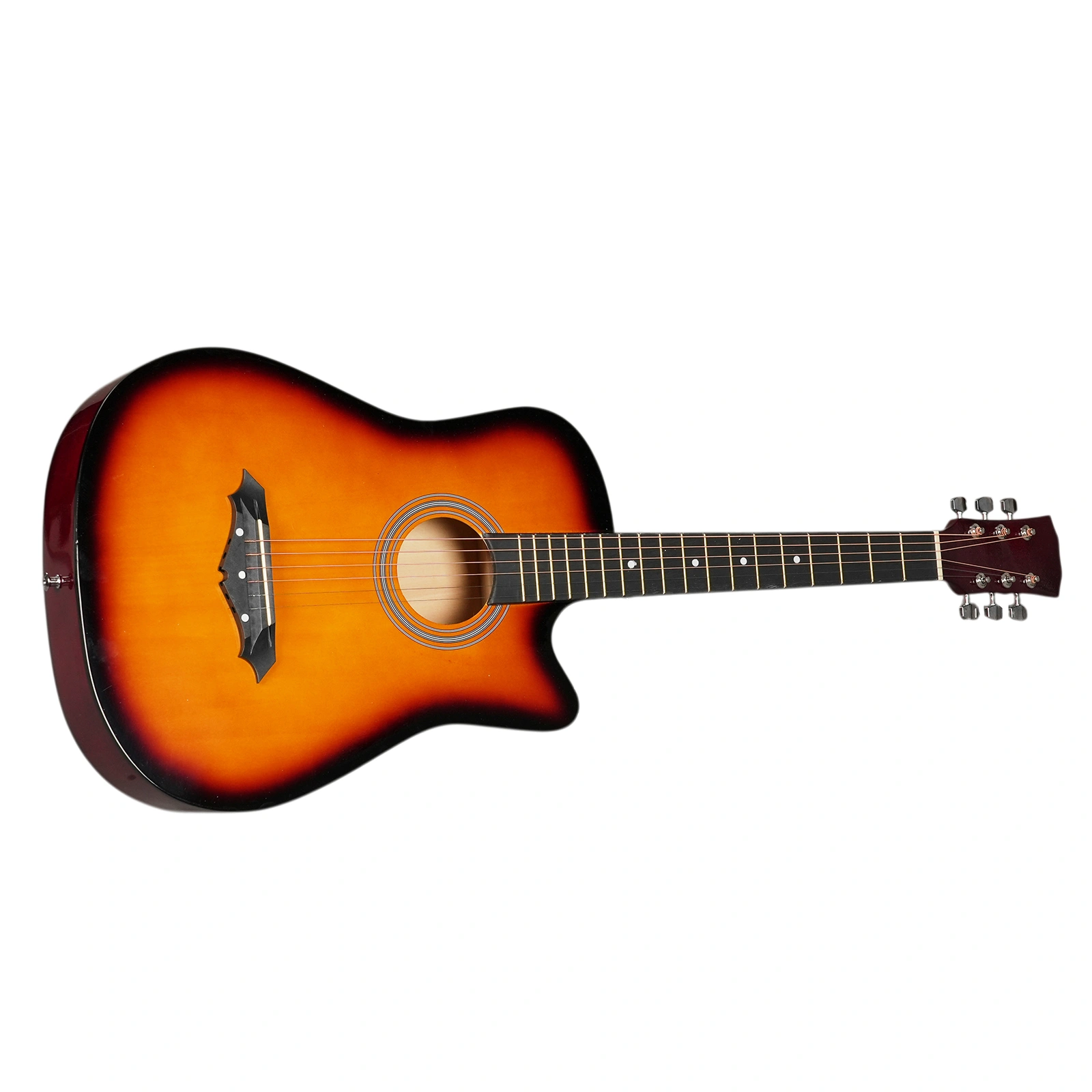 Sunset color 38-inch Acoustic Guitar with Picks, Strings, Capo, Case, Tuner, and Strap view 12