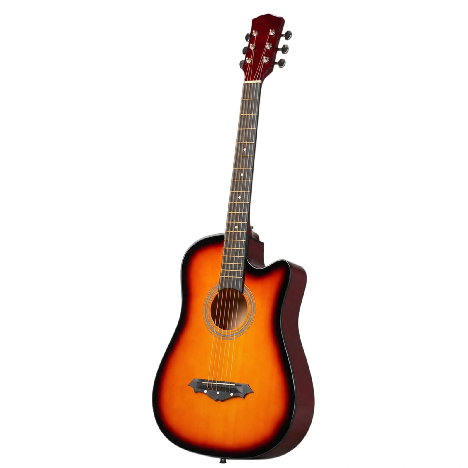Sunset color 38-inch Acoustic Guitar with Picks, Strings, Capo, Case, Tuner, and Strap view 2