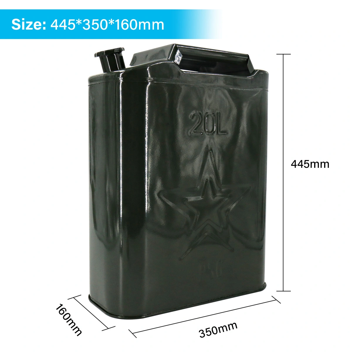20L Metal Jerry Can Fuel Container with Flexy Spout, Heavy Duty Gasoline Diesel Oil Tank for Car Storage view 4