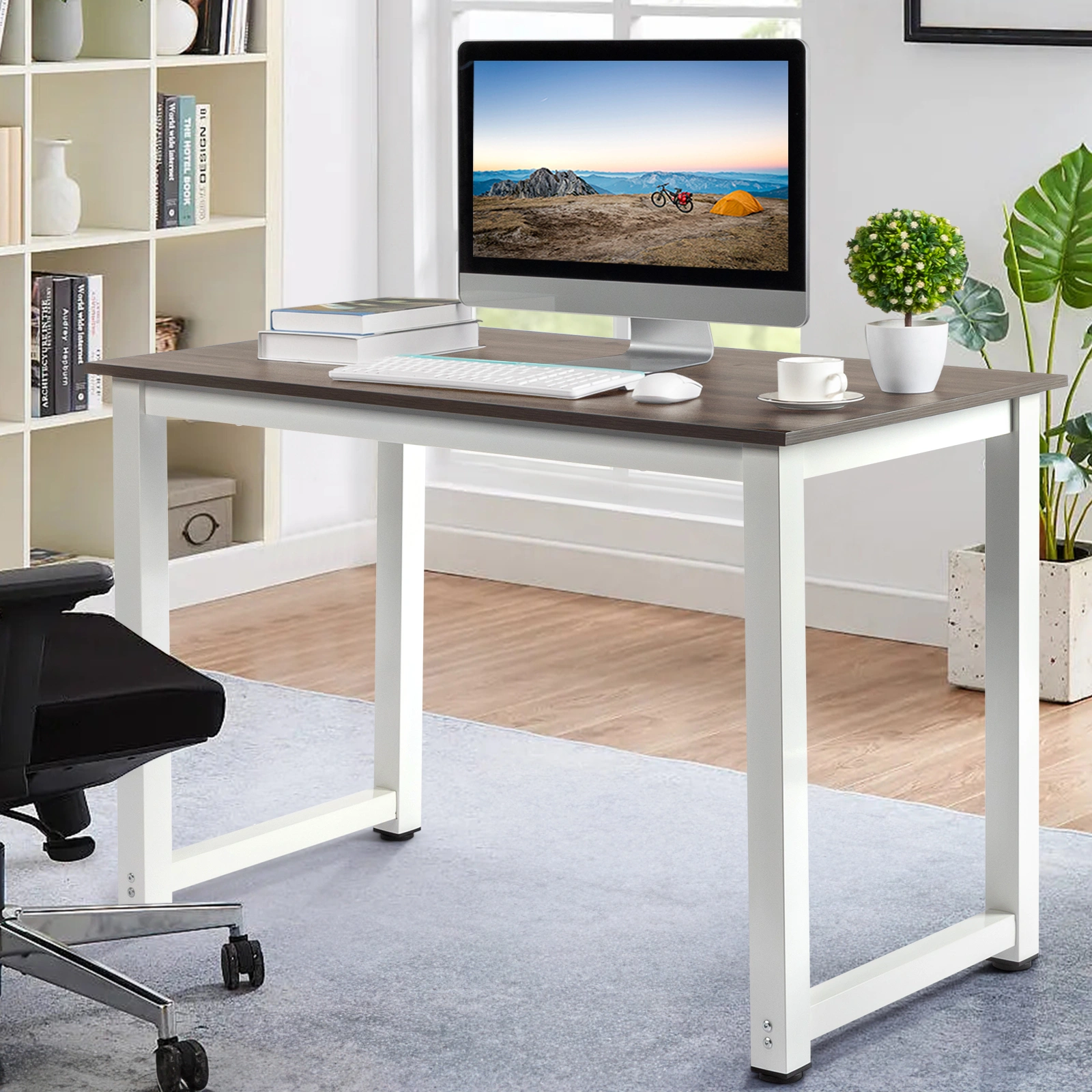 110cm Decent High Strength Wooden Computer Desk Gray view 11
