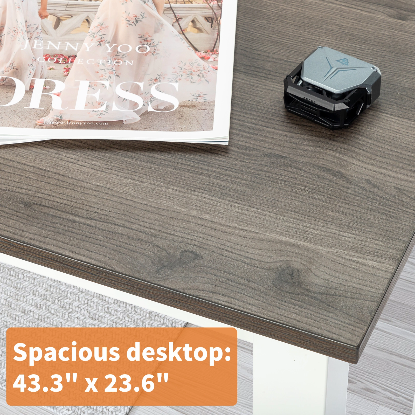 110cm Decent High Strength Wooden Computer Desk Gray view 13