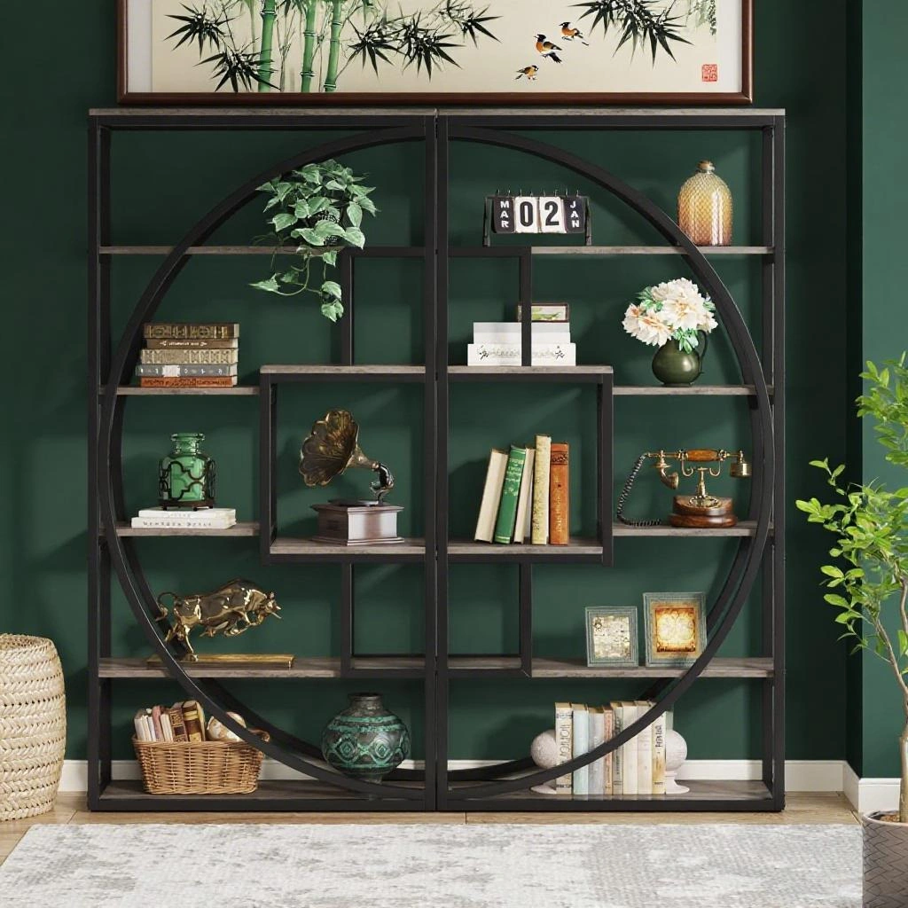 Book Shelf Storage Cabinet, Open Front Organizer Rack for Home Office Living Room, Brown Wood Finish, Durable Engineered Wood view 6