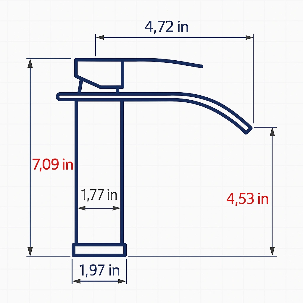 Brushed Nickel Single Handle Bathroom Faucet, Stainless Steel Lavatory Faucet, Single Hole Mount, Model TP view 11