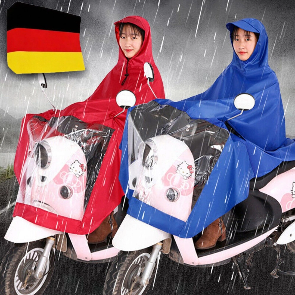 Universal Waterproof Raincoat for Electric Vehicles, Hooded Poncho Jacket - Red
