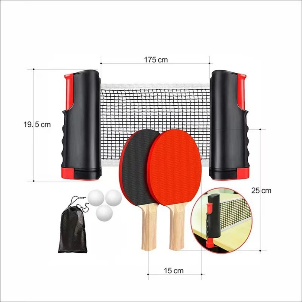 Table Tennis Kit with Retractable Net, 2 Paddles & 3 Ping Pong Balls, Indoor Outdoor view 4