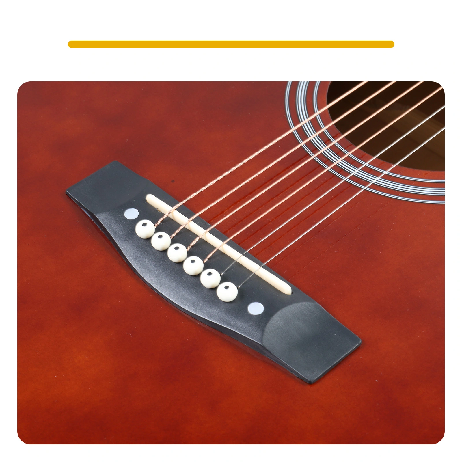 KMA104 41" Acoustic Electric Guitar Dreadnought Cutaway, Basswood Body, Built-in EQ, Coffee, Beginner Folk Guitar with Gig Bag view 9